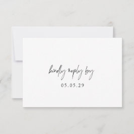 Klassische Schwarz-Weiß-Hochzeit RSVP Karte