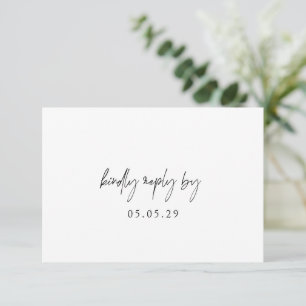Klassische Schwarz-Weiß-Hochzeit RSVP Karte