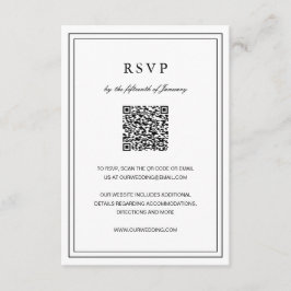 Klassische Schwarz-Weiß-Hochzeit RSVP Karte