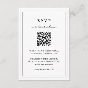 Klassische Schwarz-Weiß-Hochzeit RSVP Karte