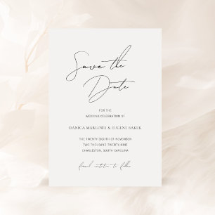 Klassische Schwarz-Weiß-Hochzeit Save The Date