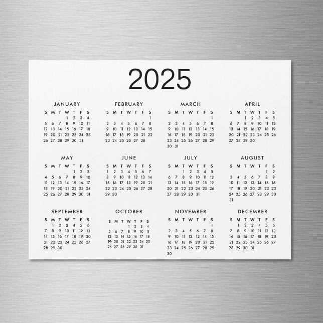 Klassische Schwarz-Weiß-Kalender 2025 Magnetkarte (Von Creator hochgeladen)