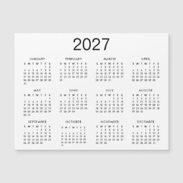 Klassische Schwarz-Weiß-Kalender 2025 Magnetkarte