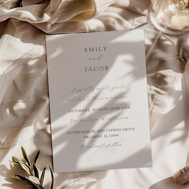 Klassische Schwarz-Weiß-Kalligrafie-Hochzeit Einladung (Von Creator hochgeladen)