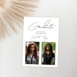 Klassische Schwarz-Weiß-Moderne Graduierungspartei Einladung