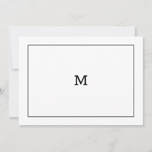 Klassische Schwarz-Weiß-Monogramm-Notizkarte Mitteilungskarte
