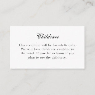 Klassische Schwarz/Weiß-No-Children-Insert-Karte Begleitkarte
