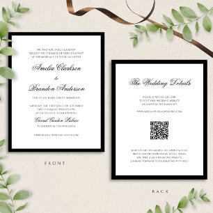Klassische Schwarz-Weiß-QR-Hochzeit im HAUSHALT