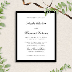 Klassische Schwarz-Weiß-Script-Hochzeit
