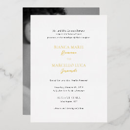 Klassische Schwarz-Weiß-Zeitlose Hochzeit Folieneinladung