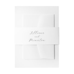 Klassische schwarz-weiße elegante Hochzeit Einladungsbanderole