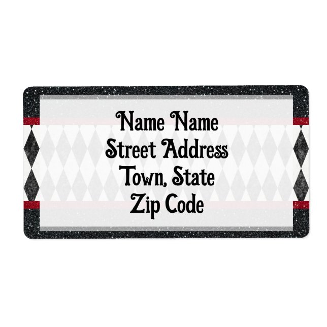 Klassische Schwarz-weiße Harlequin Raute Diamant (Vorne)