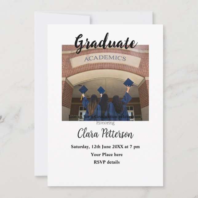 klassische Schwarz-weiße Klasse hinzufügen Jahr sc Einladung (Vorderseite)