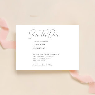 klassische schwarz-weiße minimalistische Hochzeit Save The Date
