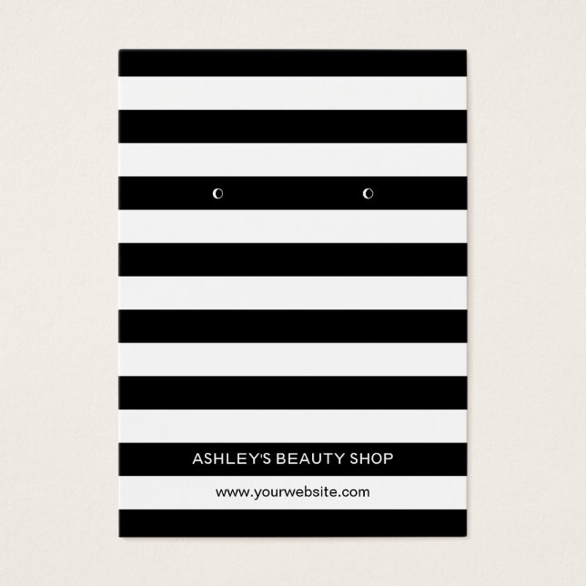 Klassische Schwarz-weiße Strips für die Ohrring-Gr (Vorderseite)