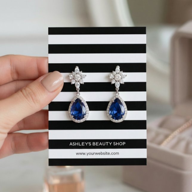 Klassische Schwarz-weiße Strips für die Ohrring-Gr (Von Creator hochgeladen)