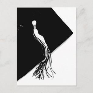 Klassische schwarze Abschluss-Kappe und Ankündigungspostkarte