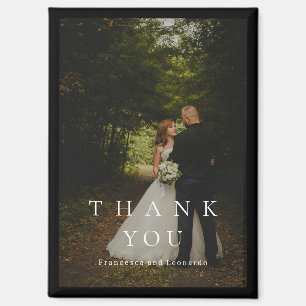 Klassische schwarze einfache Fotohochzeit Magnet