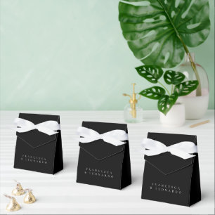 Klassische schwarze einfache Hochzeit Geschenkschachtel