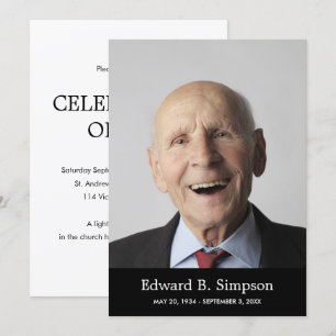 Klassische Schwarze Feier mit Foto Einladung