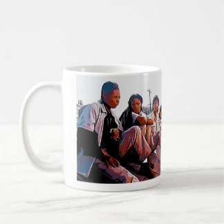 Klassische schwarze Film-inspirierte Kunst der 90e Kaffeetasse