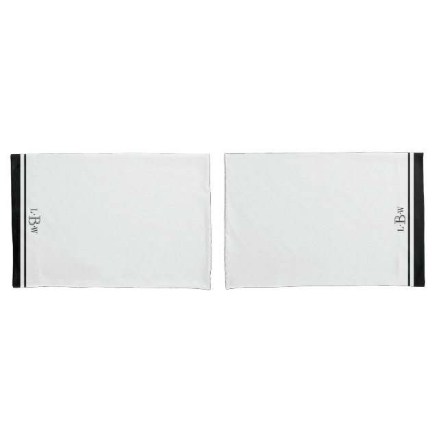 Klassische schwarze Grenze mit Monogramm Kissenbezug (Vorderseite-Set)