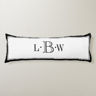 Klassische schwarze Grenze mit Monogramm Seitenschläferkissen
