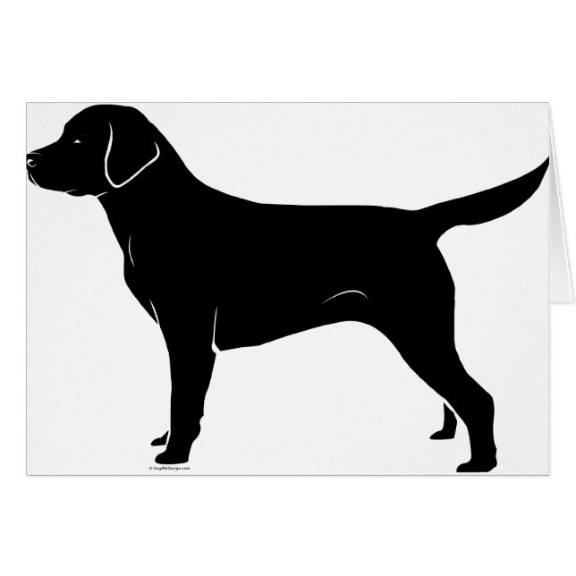 Klassische schwarze Labrador-Retriever-Silhouette (Vorderseite (Horizontal))