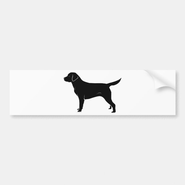 Klassische schwarze Labrador-Retriever-Silhouette Autoaufkleber (Vorne)