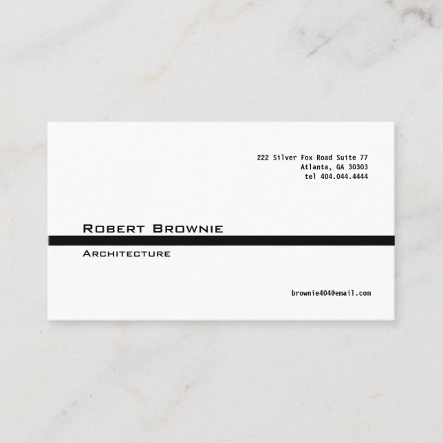 Klassische schwarze Linie Visitenkarte (Vorderseite)