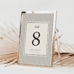 Klassische schwarze Pinstripe-Hochzeitstischnummer