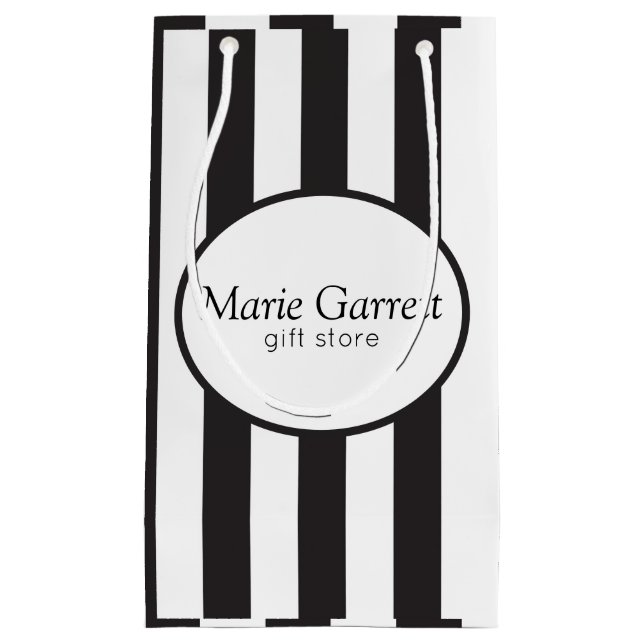 Klassische schwarze Streifen Kleine Geschenktüte (Vorderseite)