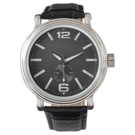 Klassische schwarze Uhr mit silbernem Rahmen