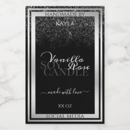 Klassische schwarze und silberne Produktverpackung Lebensmitteletikett