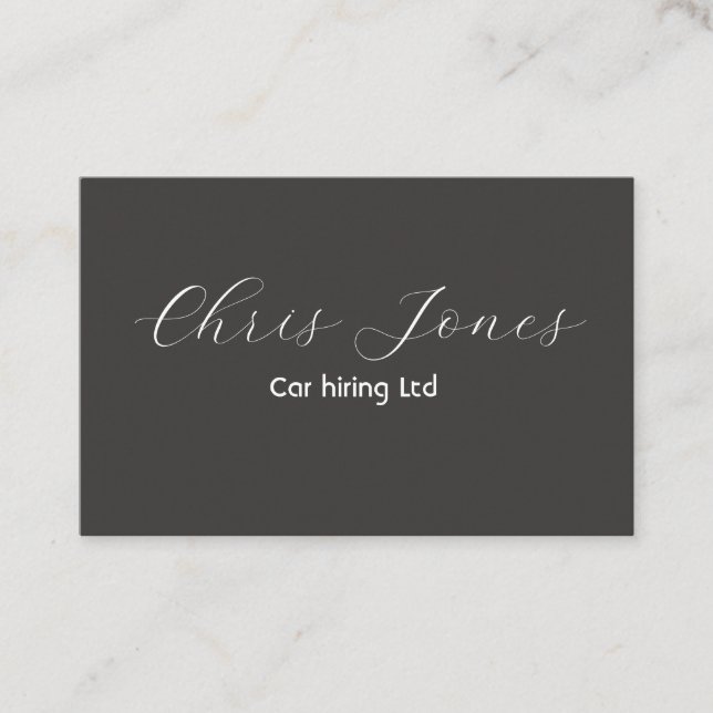 Klassische schwarze Visitenkarte (Vorderseite)