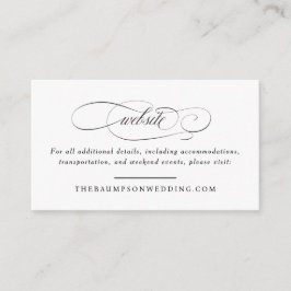 Klassische Script-Elegance Wedding Small Website Begleitkarte