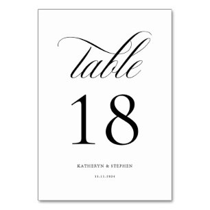 Klassische Script-Elegant-Hochzeit-Tischnummer 18 Tischnummer