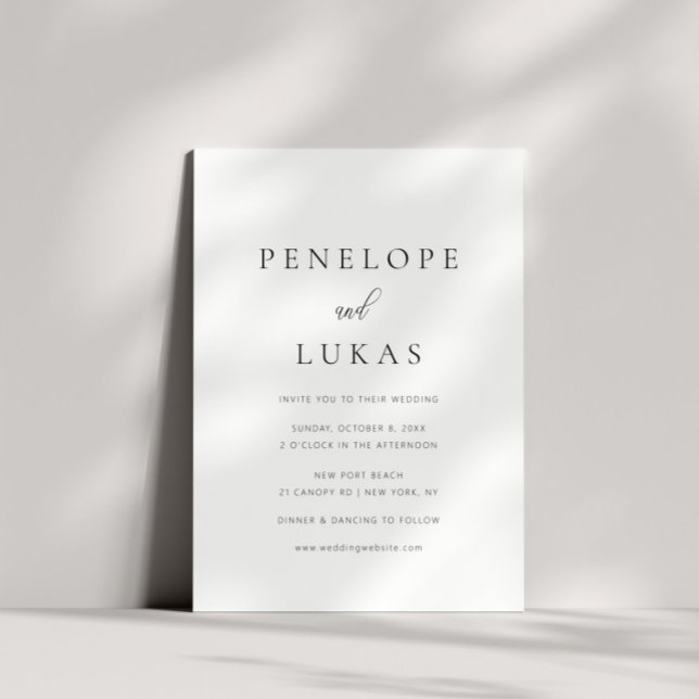 Klassische Script Minimal Moderne Hochzeit Einladung (Von Creator hochgeladen)