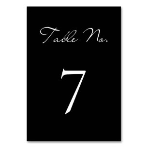 Klassische Script Minimalistisch Black Wedding Tischnummer
