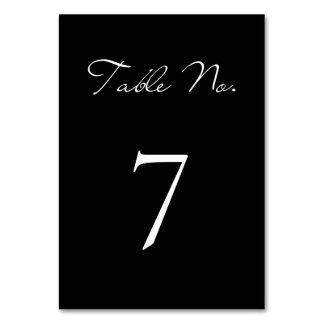 Klassische Script Minimalistisch Black Wedding Tischnummer
