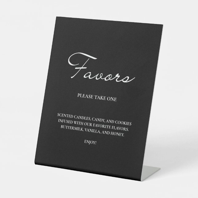 Klassische Script-Minimalistische Favoriten Schwar Sockelschild (Vorderseite)