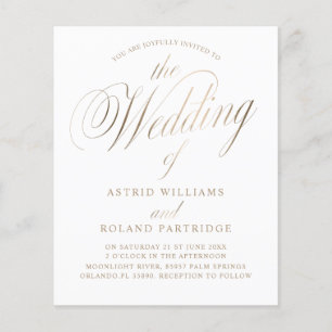 Klassische Script White & Gold Hochzeit