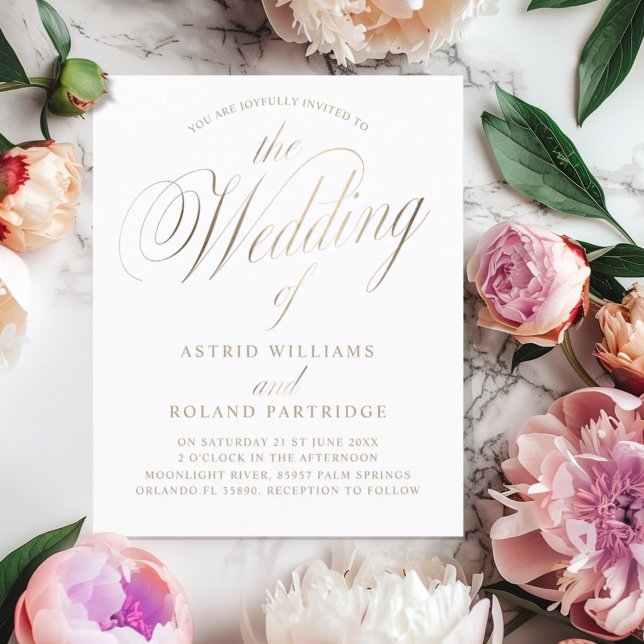 Klassische Script White & Gold Hochzeit (Von Creator hochgeladen)