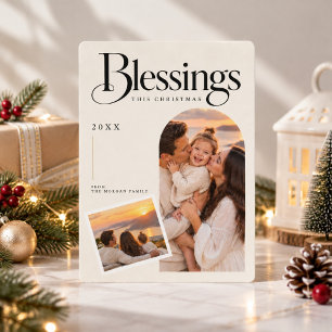 Klassische Segnungen 2 Bogen Foto Christliches Wei Feiertagskarte