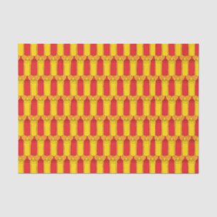 Klassische Senf-und Ketschup-Würze-Flaschen Seidenpapier