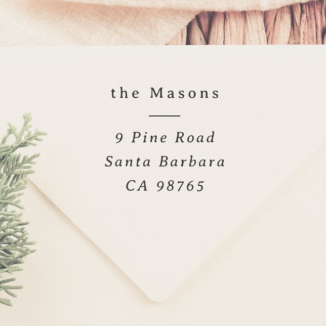 Klassische Serif Typografie Elegante Rücksendeadre Permastempel (Von Creator hochgeladen)