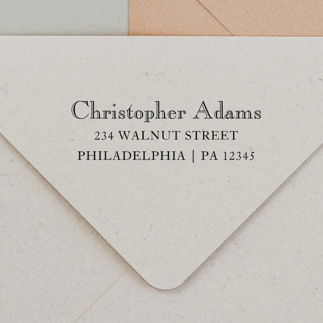 Klassische Serif-Typografie-Rücksendeadresse Permastempel (Von Creator hochgeladen)