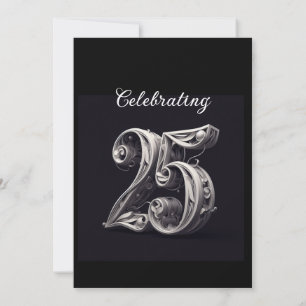 KLASSISCHE SILBER 25. WEDDING JAHRESTAG EINLADUNG