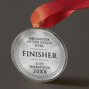 Klassische Silber-Finish-Monochrom-Sport-Rennmedai Ornament Aus Metall