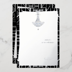 Klassische SILBER Gatsby Flapper Brautparty Folieneinladung
